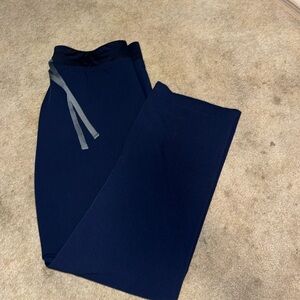 Navy Blue Straight Leg Fig Scrub Pants